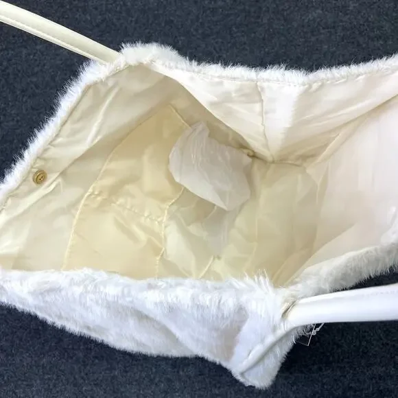 Victoria's Secret Faux-Fur Tote Bag MSRP $59 NEW with TAGS Boho Festival - Picture 13 of 16